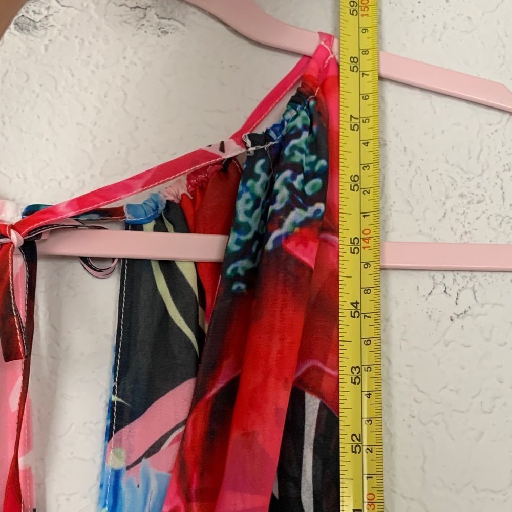 NWT Guess Floral Halter Lightweight Maxi Dress in Pink & Blue Size XS - Picture 8 of 12